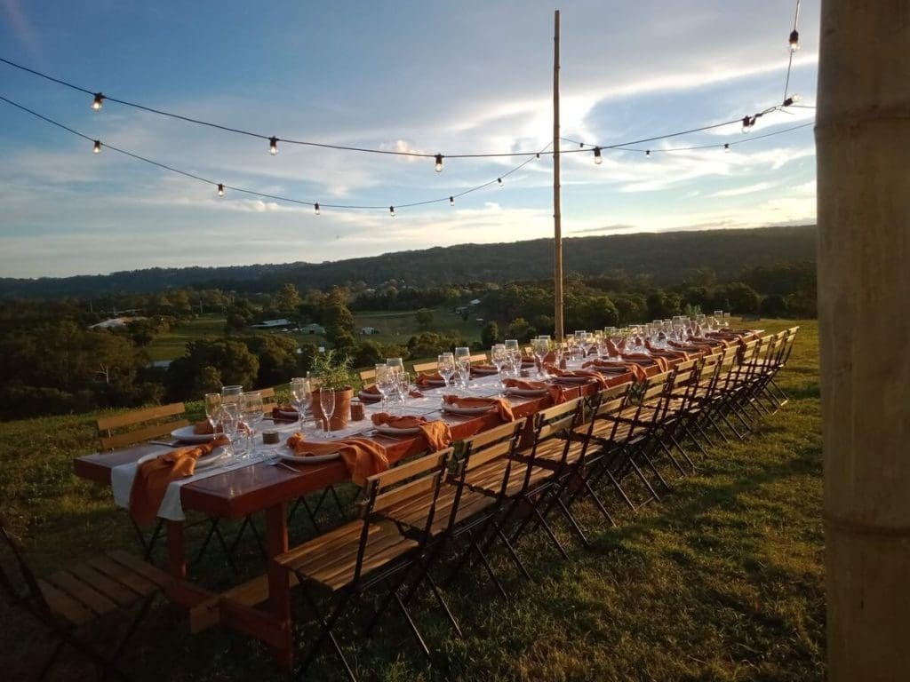 Sit Down Menu Setting - Thistle in the Woods Sunshine Coast